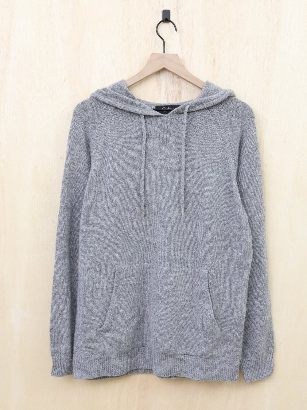 Quince Mongolian Cashmere Pullover Hoodie Men's Heather Grey Large - Picture 2 of 4